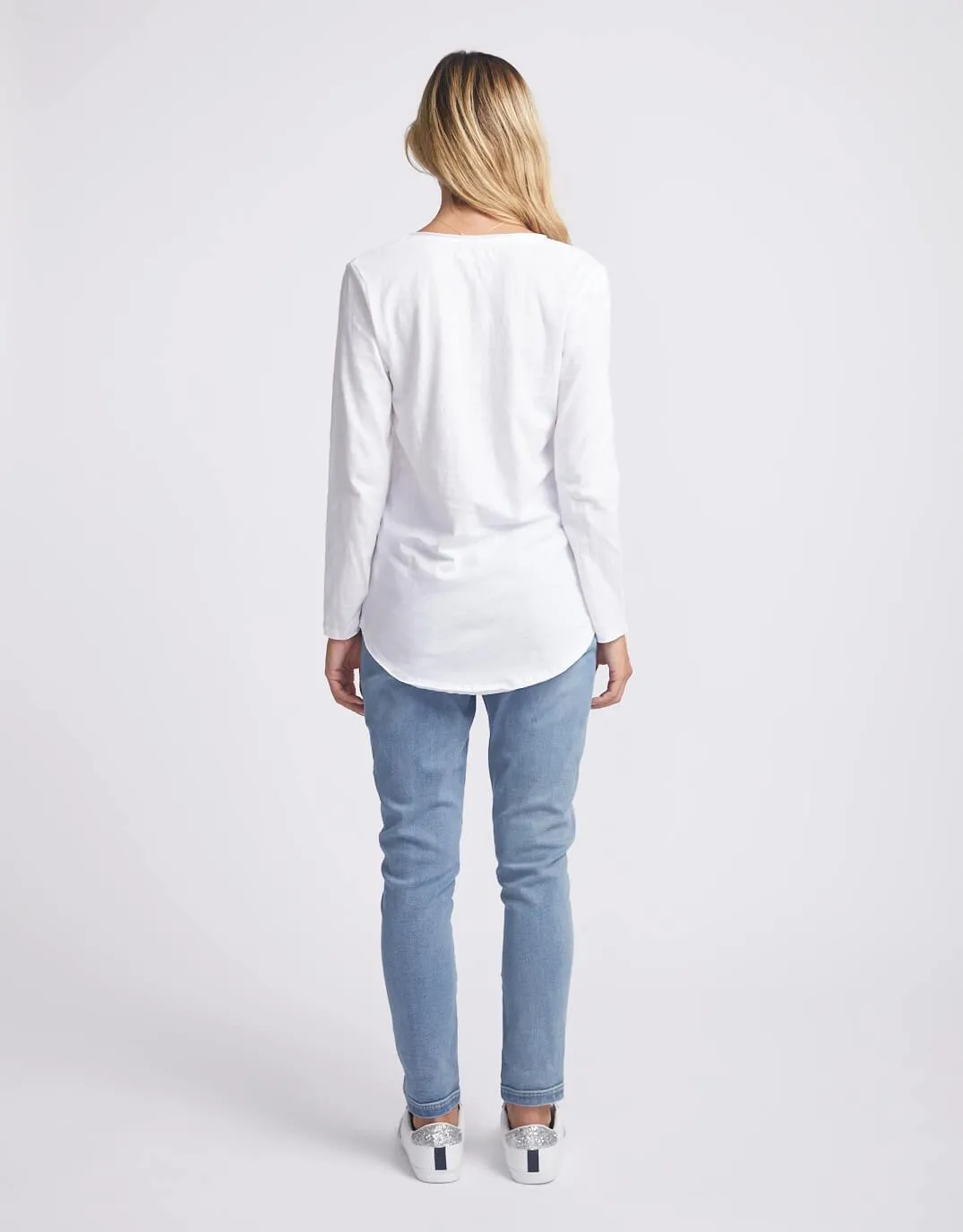 Original V-Neck Long Sleeve T-Shirt - White sold by White & Co product image thumbnail 5