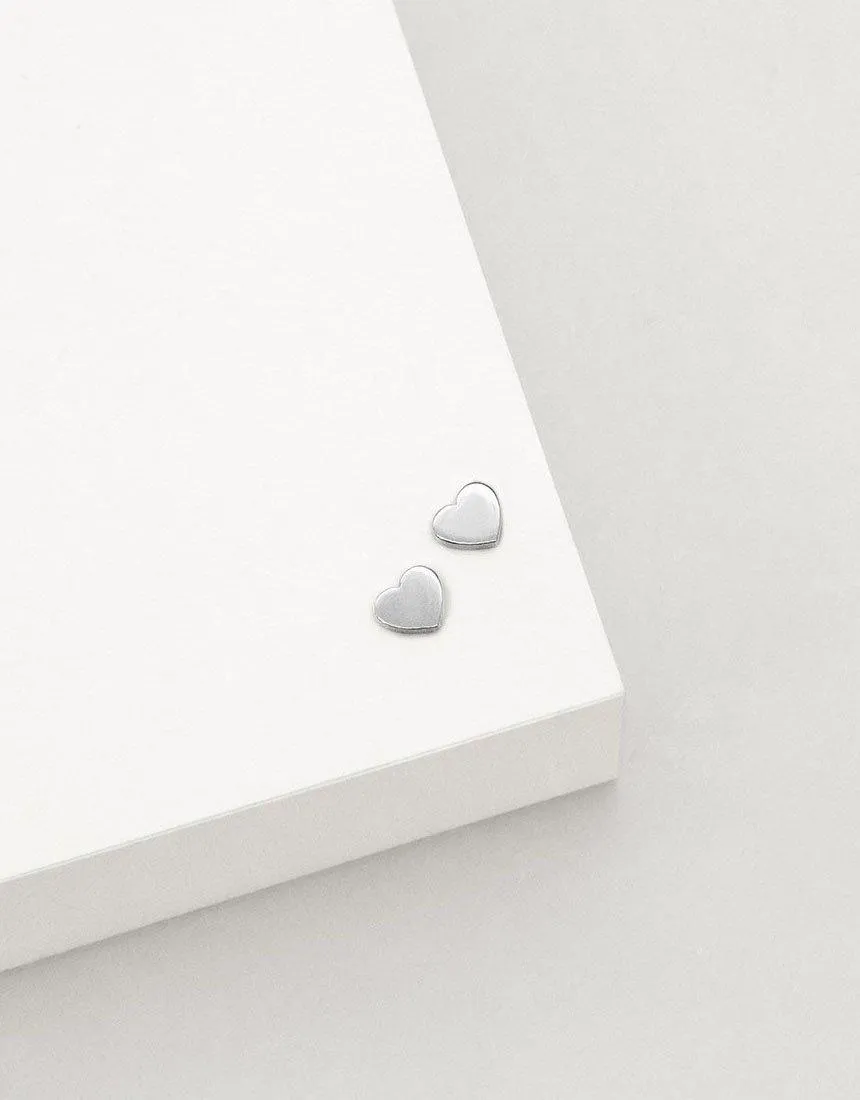 Heart Stud Earrings - Sterling Silver sold by White & Co