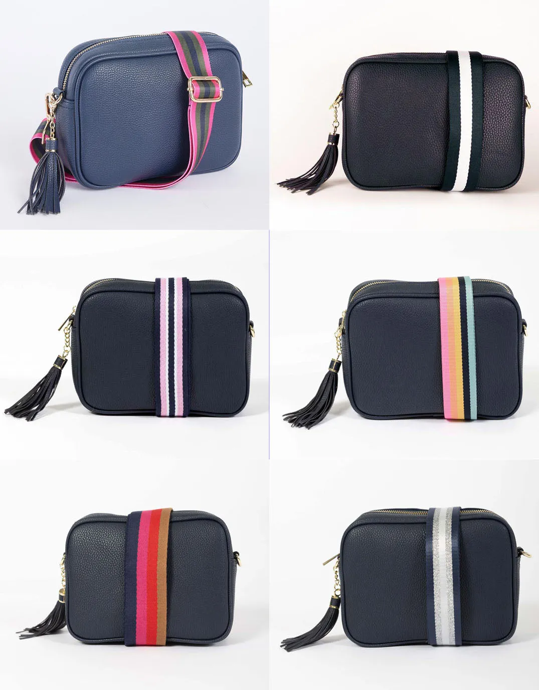 Zoe Crossbody Bag - Navy/Fuchsia Stripe sold by White & Co product image thumbnail 2