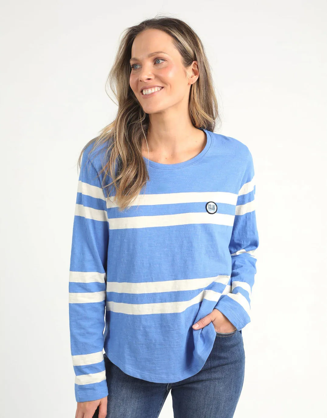 Allegra Long Sleeve Tee - Cerulean Blue sold by White & Co product image thumbnail 4