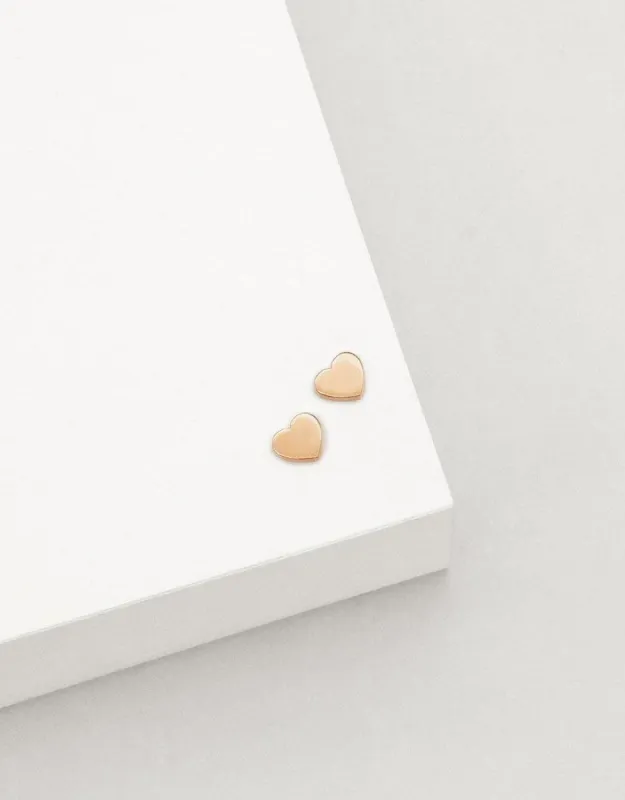 Heart Stud Earrings - Rose Gold Plated sold by White & Co