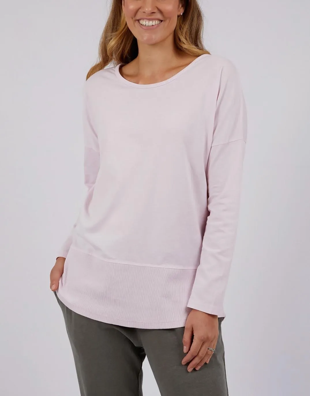 Fundamental Long Sleeve Rib Tee - Powder Pink sold by White & Co product image thumbnail 5
