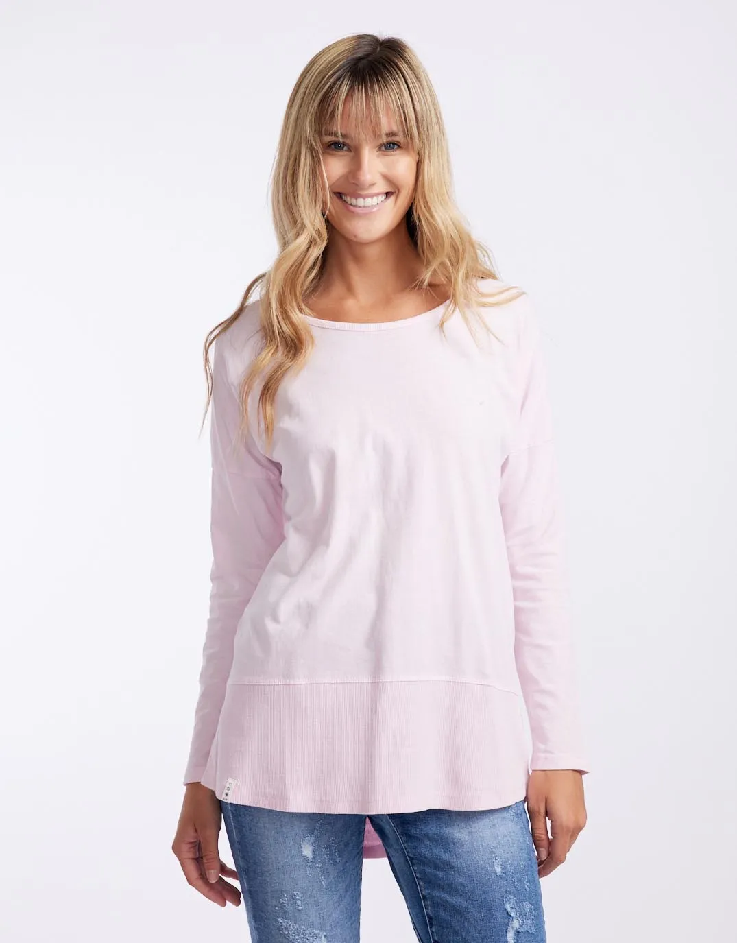 Fundamental Long Sleeve Rib Tee - Powder Pink sold by White & Co product image thumbnail 4