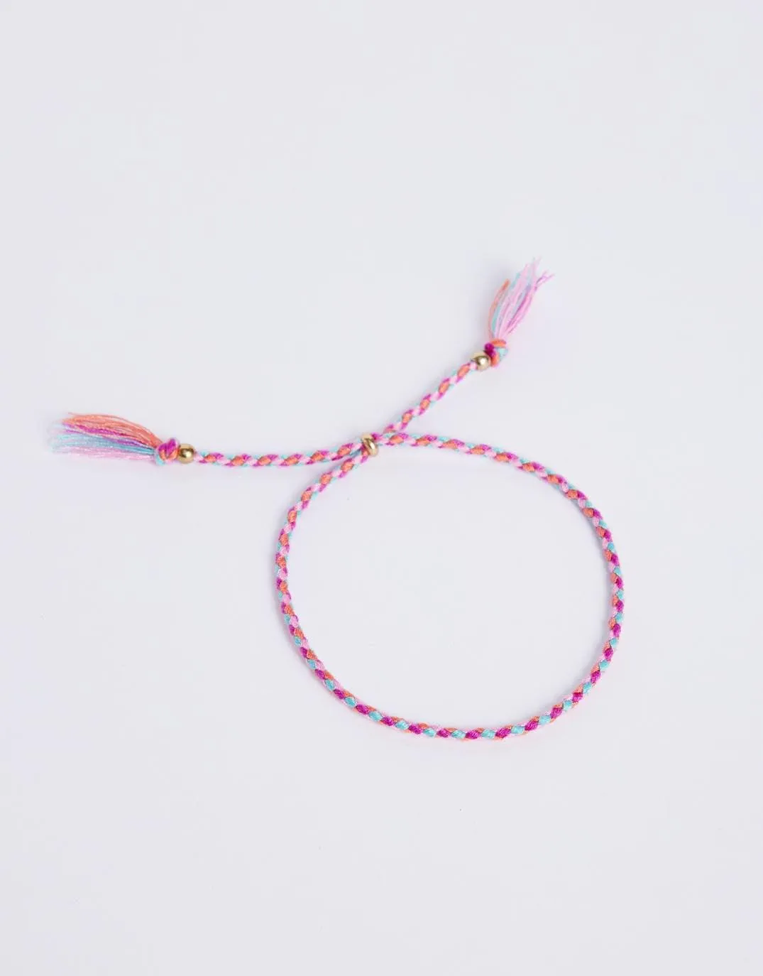 Thin Braided Bracelet - Pink sold by White & Co