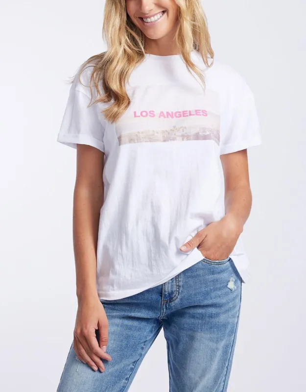 LA Sunset Graphic Tee - White sold by White & Co