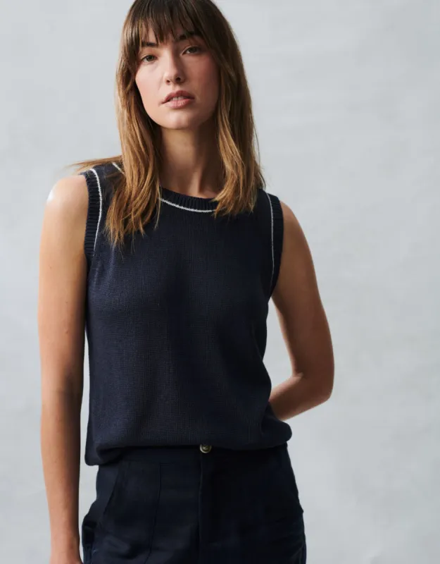 Nautical Spring Tank - Navy sold by White & Co