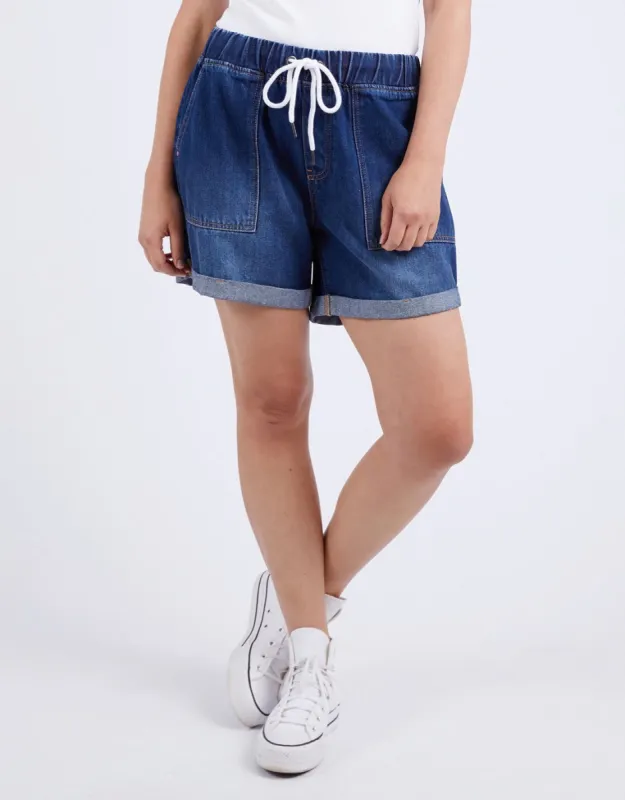 Emma Relaxed Denim Short - Dark Blue Wash sold by White & Co