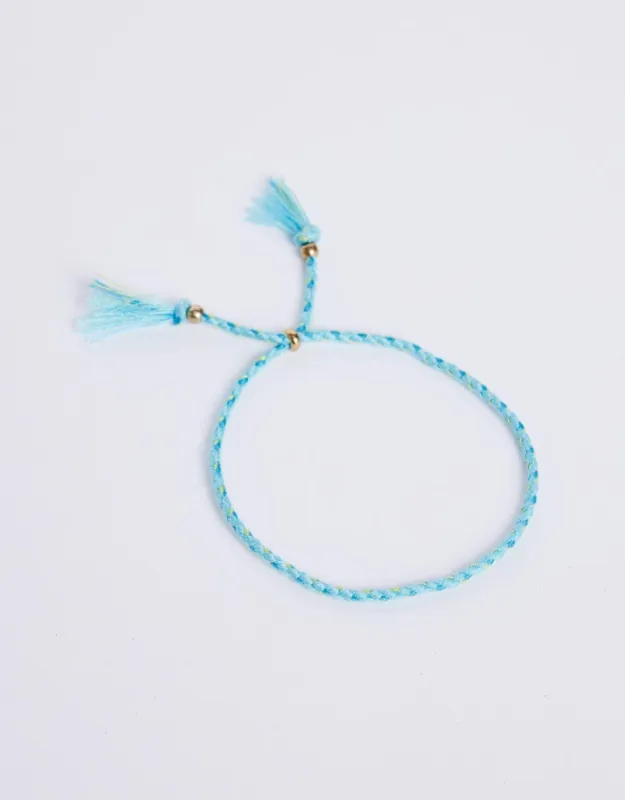 Thin Braided Bracelet - Blue sold by White & Co