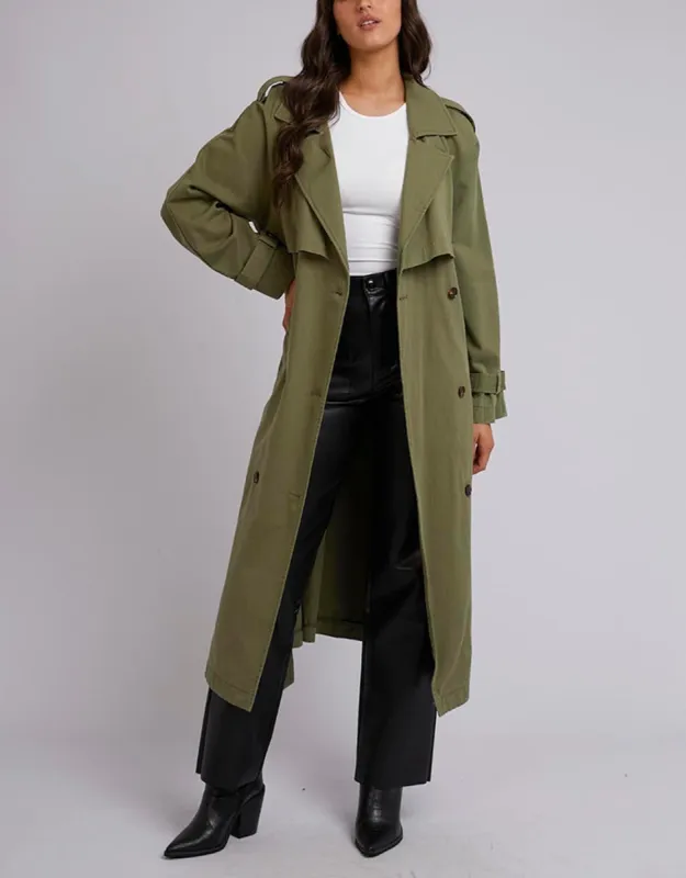 Eve Trench Coat - Khaki sold by White & Co