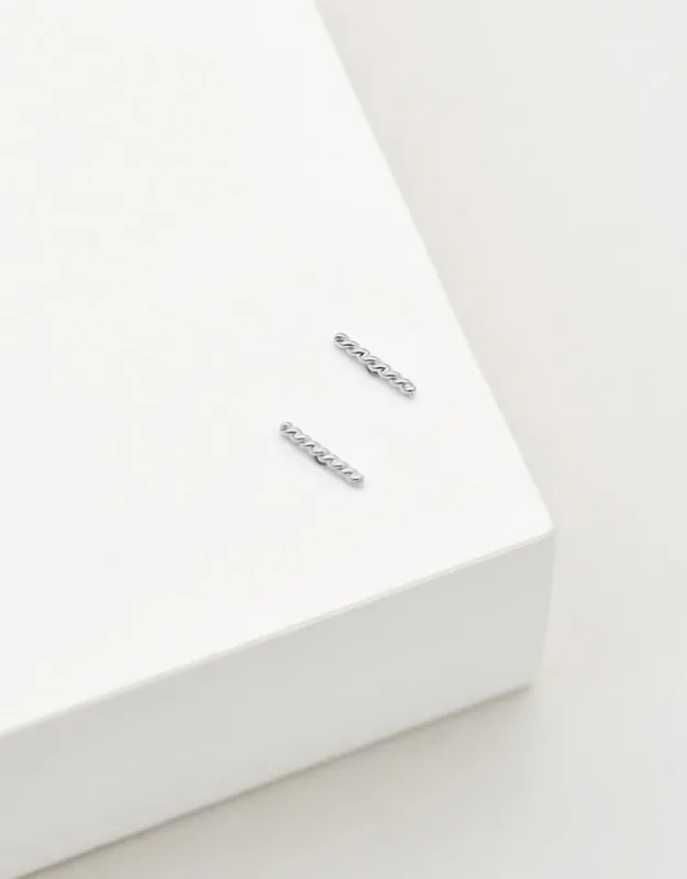 Rope Stud Earrings - Sterling Silver sold by White & Co