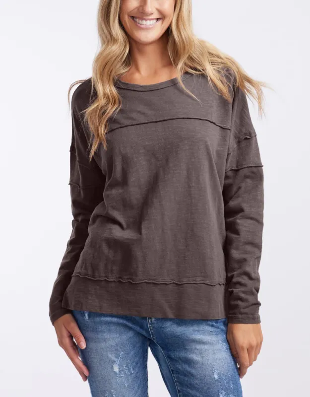 Jayne Throw On Top - Stone Grey sold by White & Co