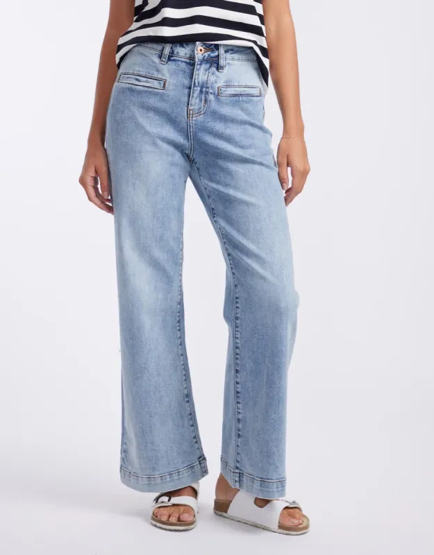 Freya Wide Leg Jeans - Sun Bleached sold by White & Co