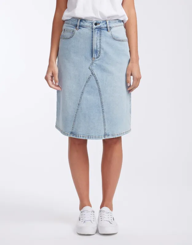 Harper Denim Skirt - Light Wash sold by White & Co
