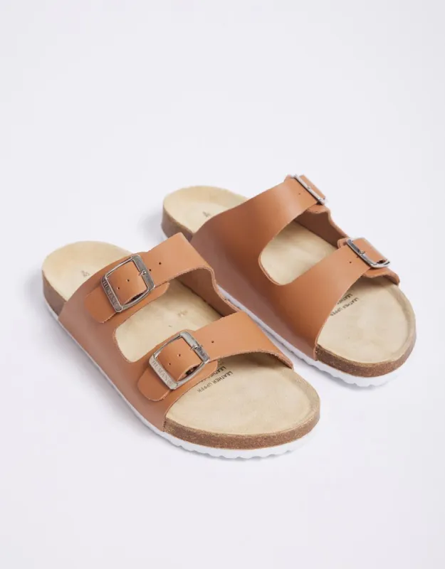 Lynx Slide - Tan sold by White & Co