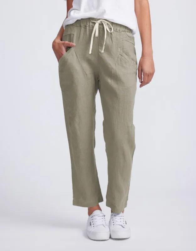 Luxe Linen Pants - Khaki sold by White & Co