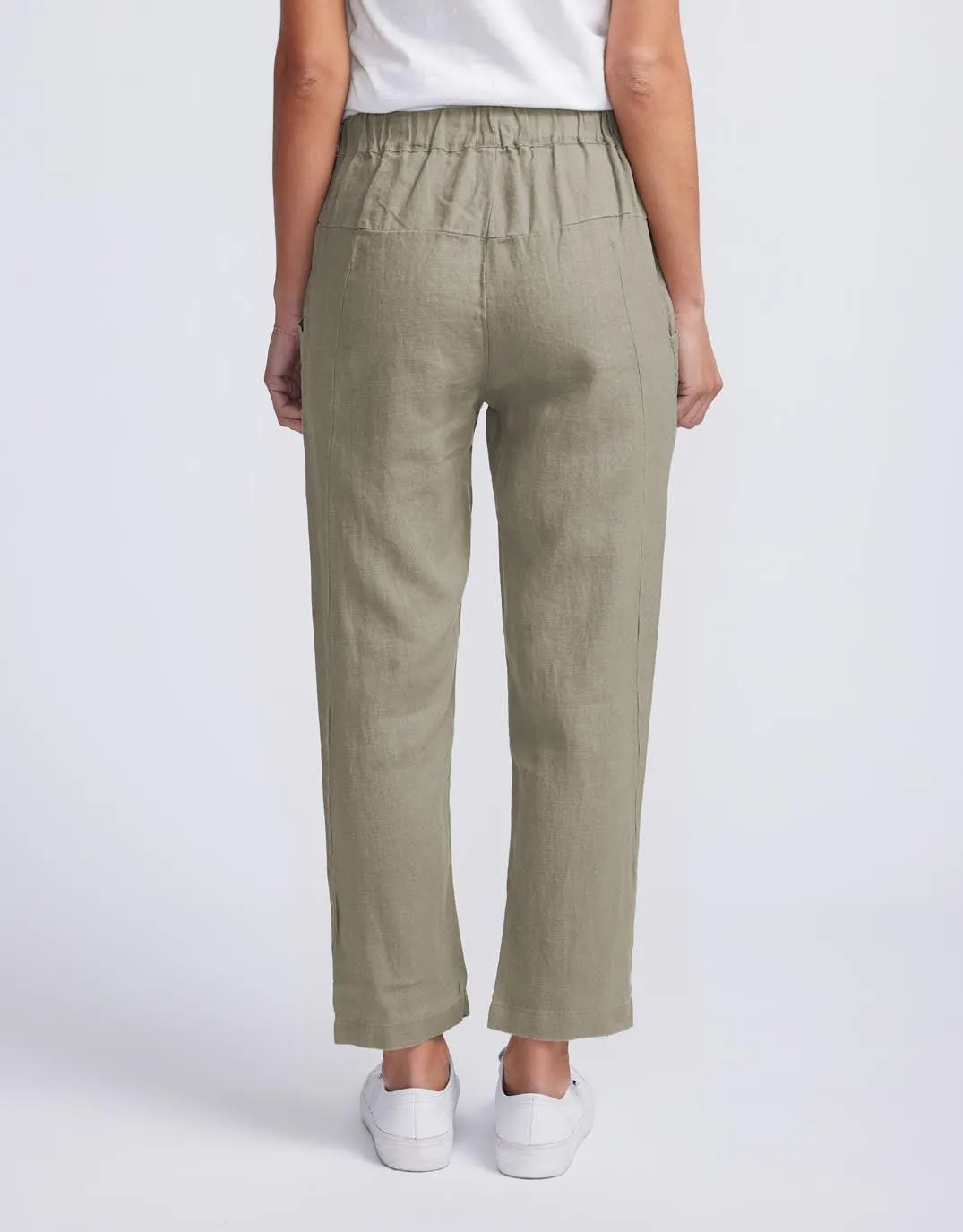 Luxe Linen Pants - Khaki sold by White & Co product image thumbnail 4