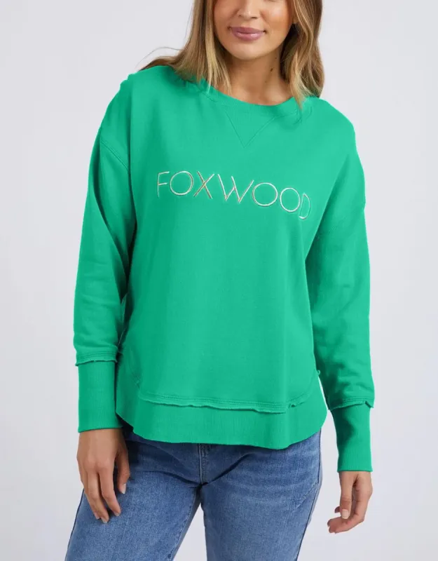 Simplified Metallic Crew - Green sold by White & Co