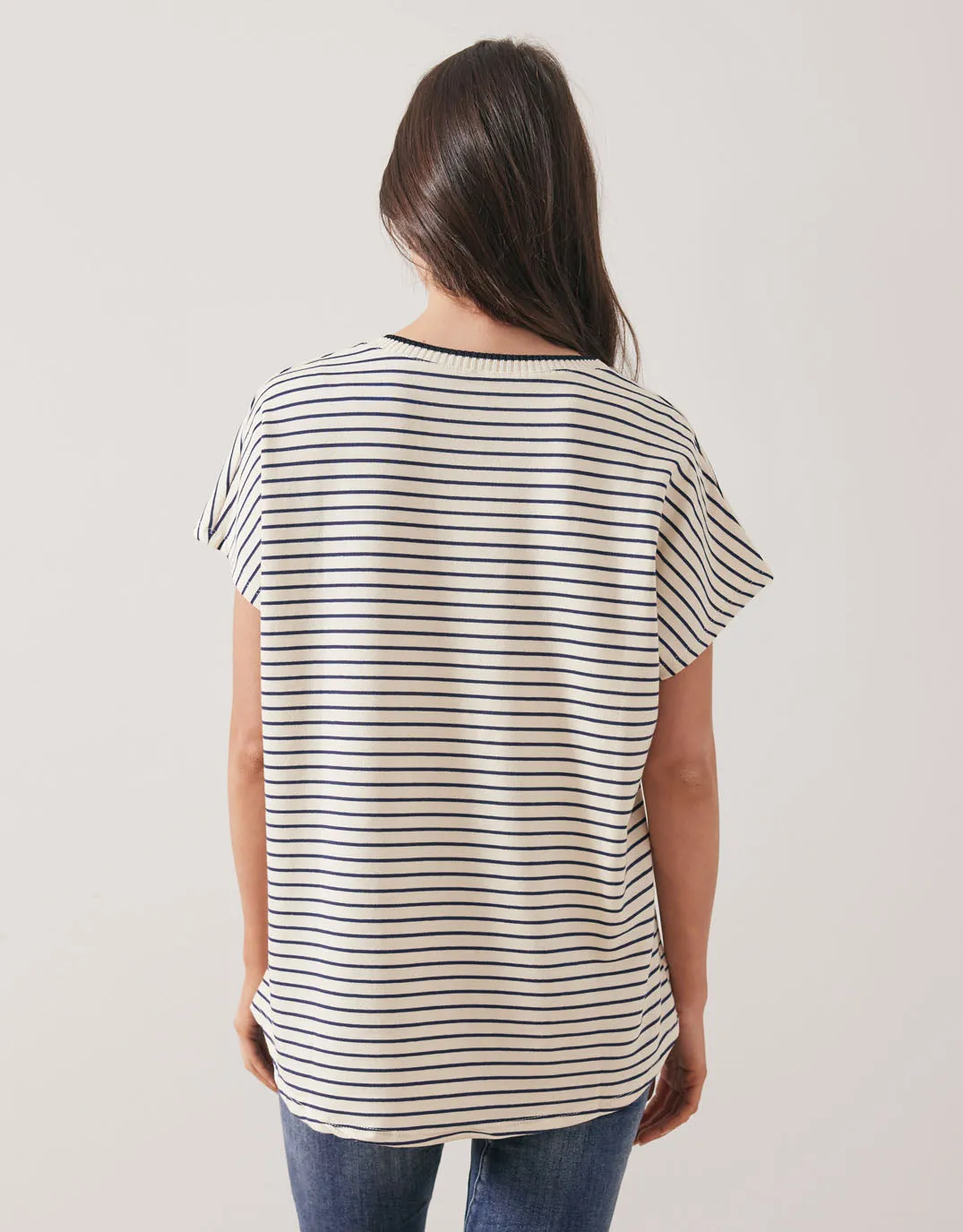 Striped Crew Neck Top - Cream/Navy sold by White & Co product image thumbnail 4