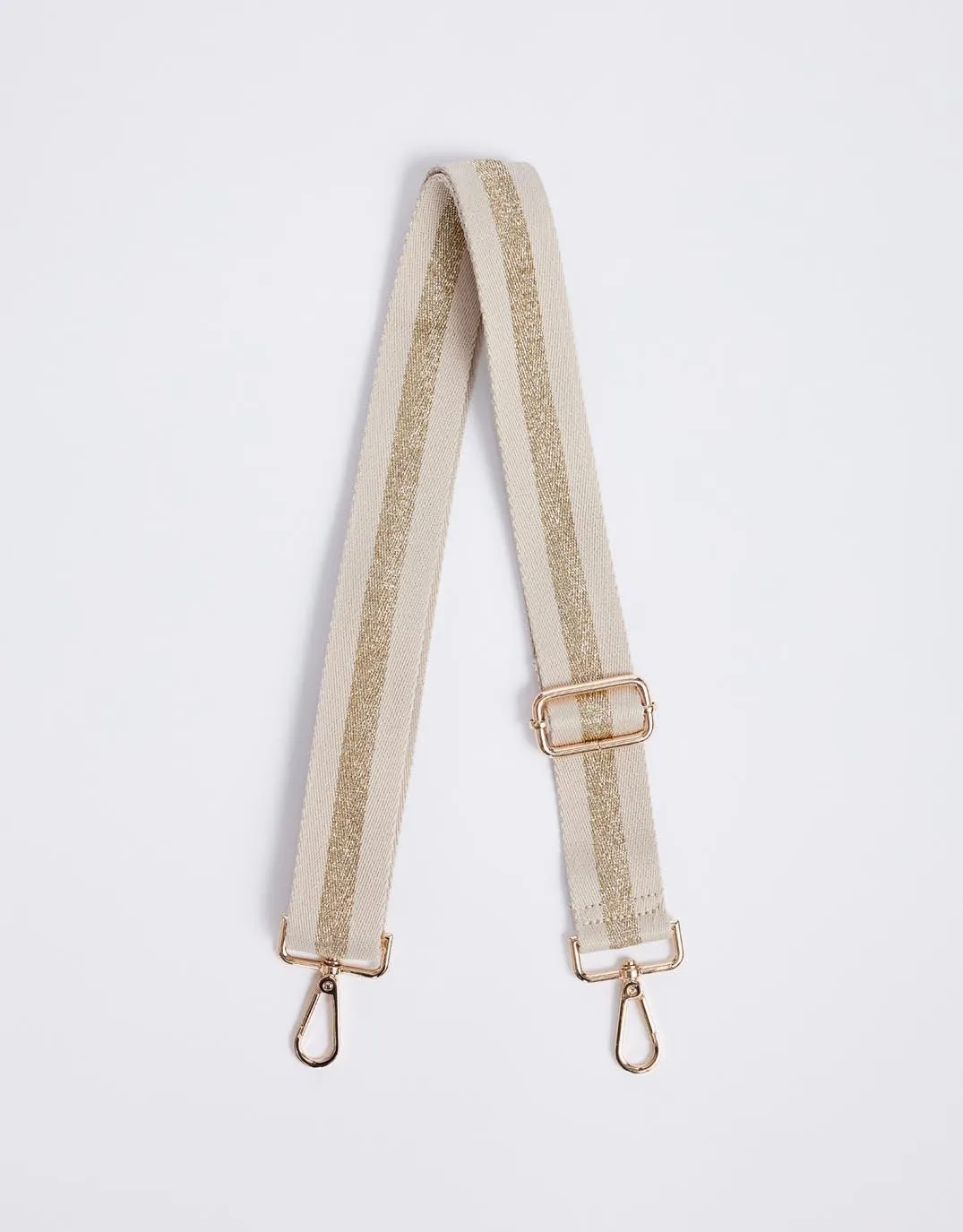 Bag Strap Stripe - Natural/Gold Lurex sold by White & Co