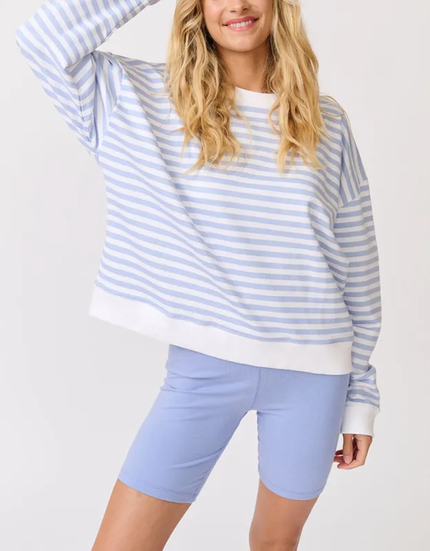 Ada Slim Sweater - Cornflower Stripe sold by White & Co