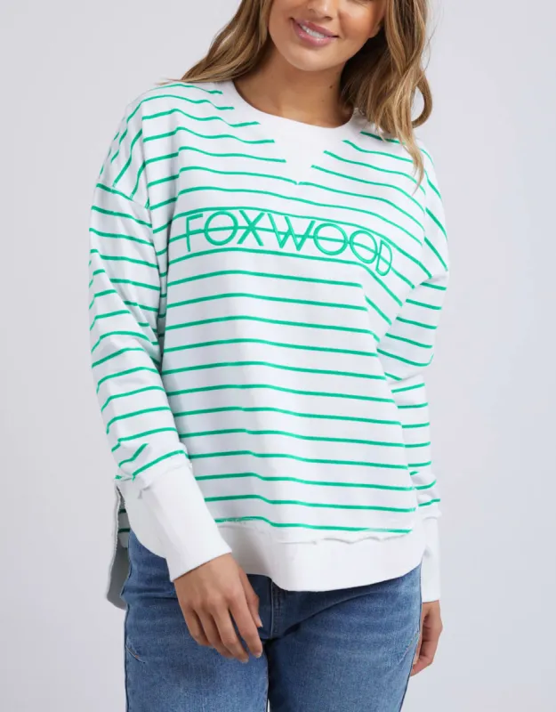 Simplified Stripe Crew - Green made by White & Co