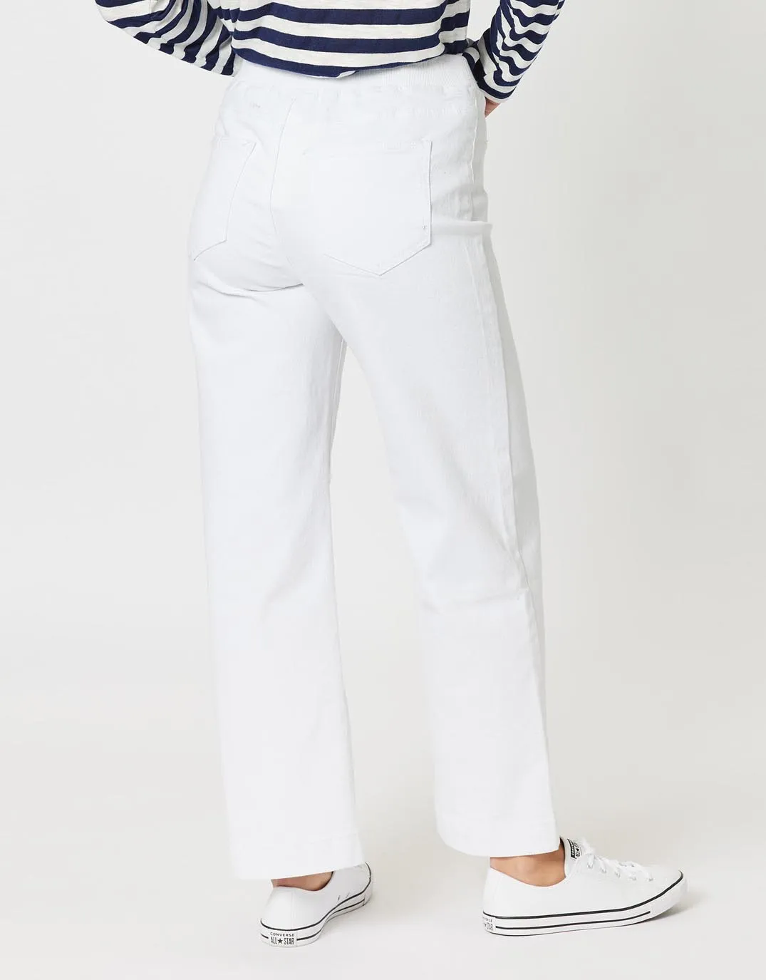 Maddy Pull On Wide Leg Jean - White sold by White & Co product image thumbnail 5