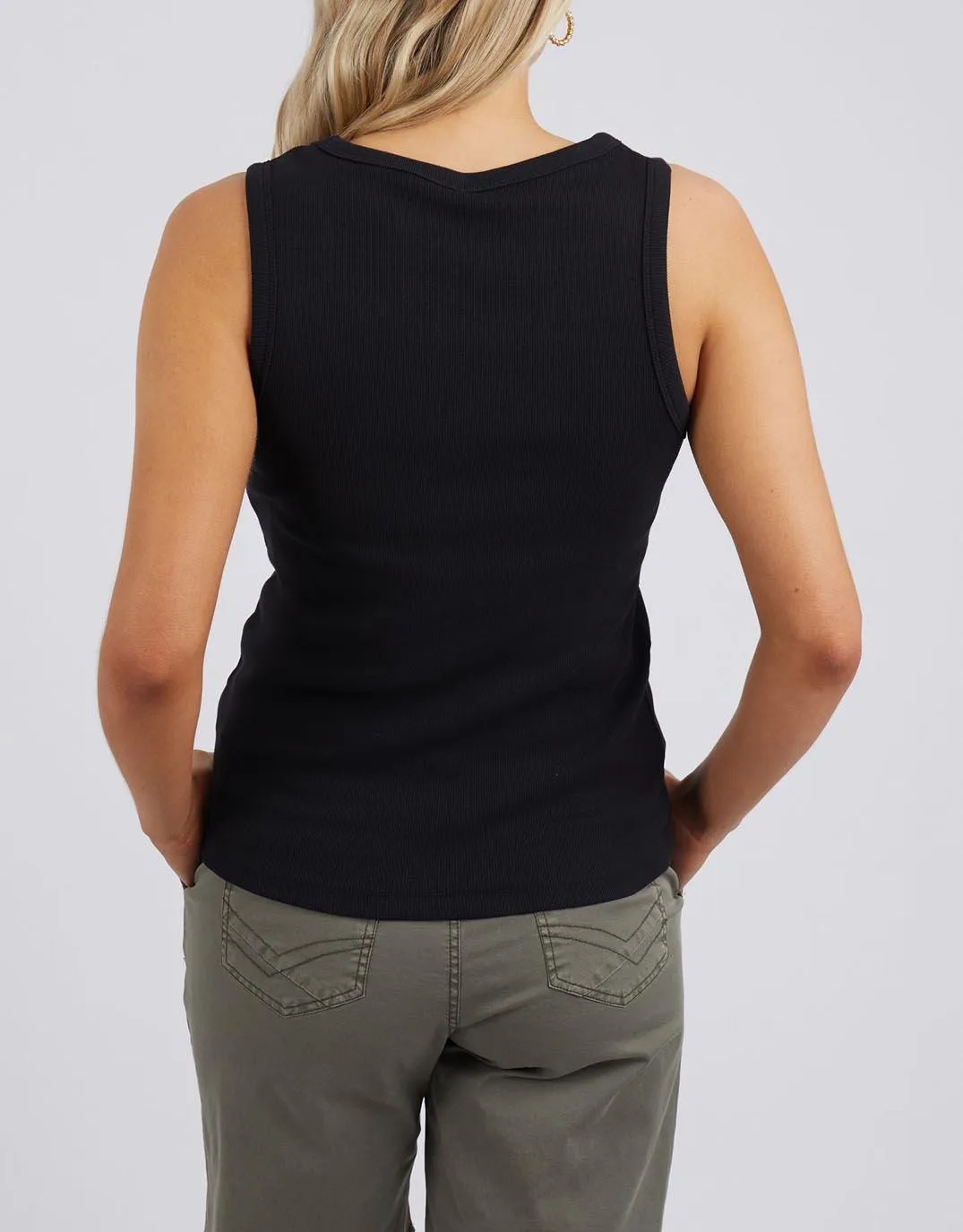 Rib Crew Tank - Black sold by White & Co product image thumbnail 5