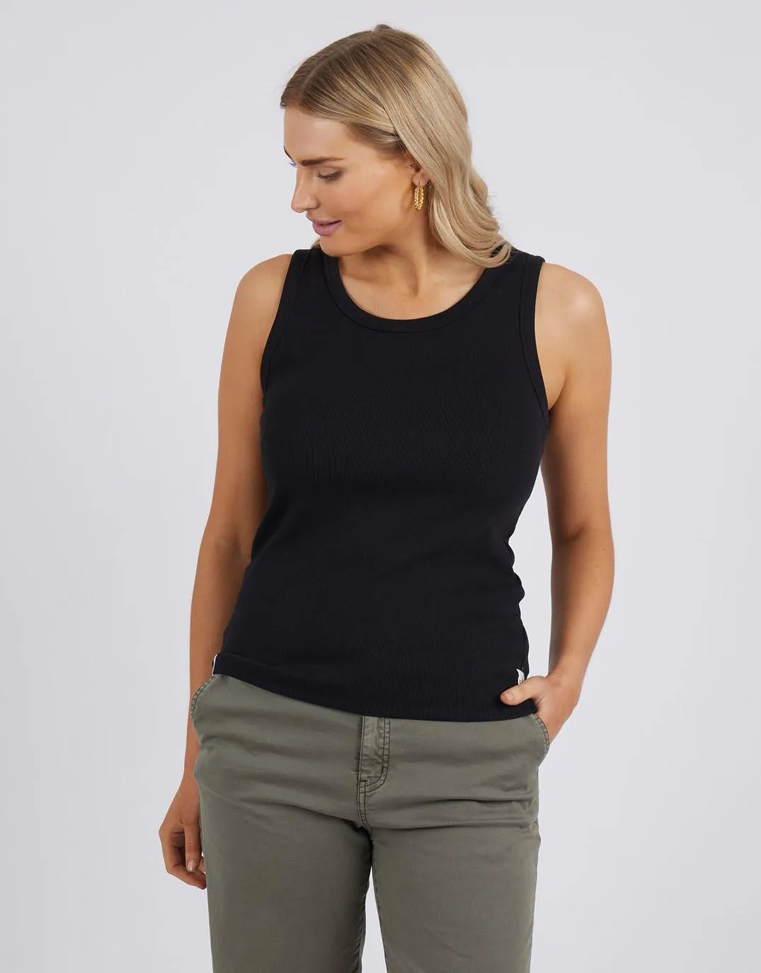 Rib Crew Tank - Black sold by White & Co product image thumbnail 4