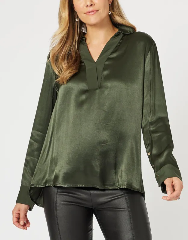 Tuxedo Top - Forest sold by White & Co