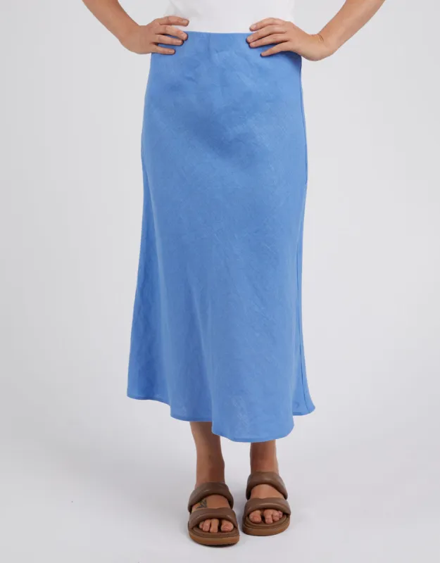 Eleni Linen Skirt - Cerulean Blue sold by White & Co