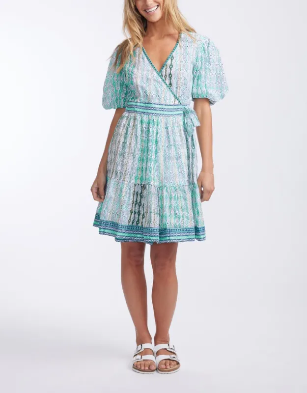 Geo Wrap Dress - Green sold by White & Co