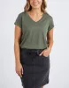Manly Vee Tee - Khaki sold by White & Co