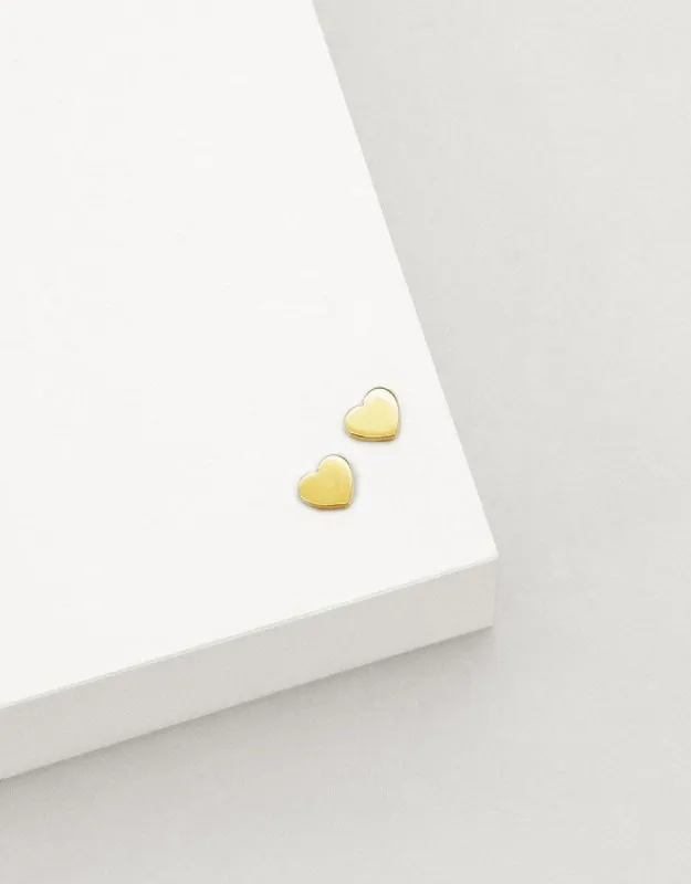 Heart Stud Earrings - Gold Plated sold by White & Co