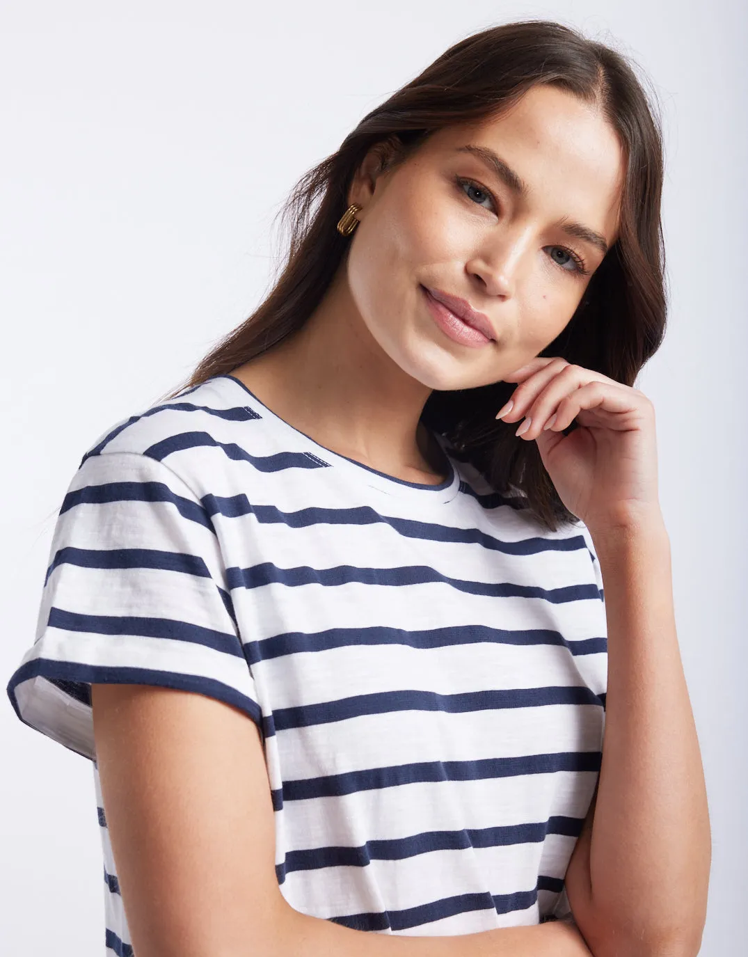 Turn Back T-Shirt - White/Navy Stripe sold by White & Co product image thumbnail 3