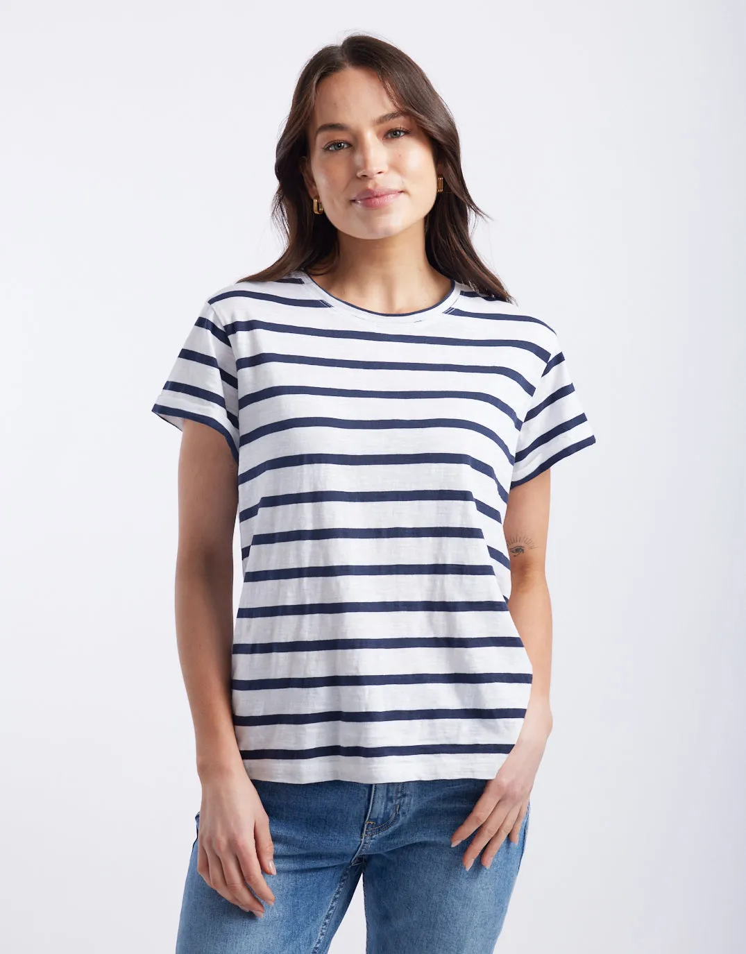 Turn Back T-Shirt - White/Navy Stripe sold by White & Co product image thumbnail 5