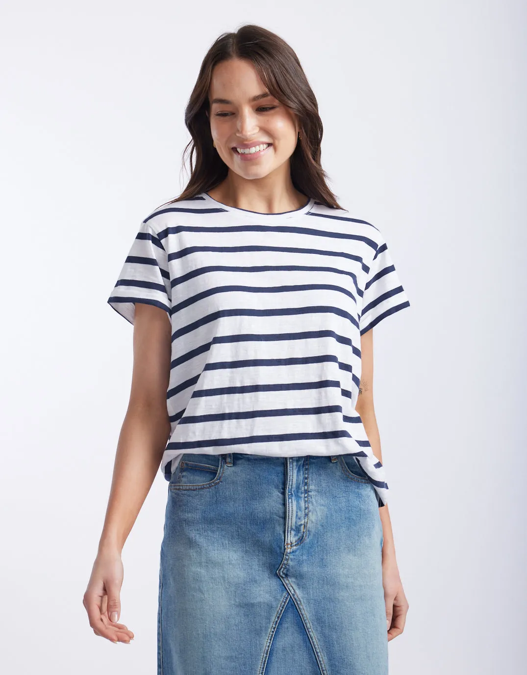 Turn Back T-Shirt - White/Navy Stripe sold by White & Co product image thumbnail 4