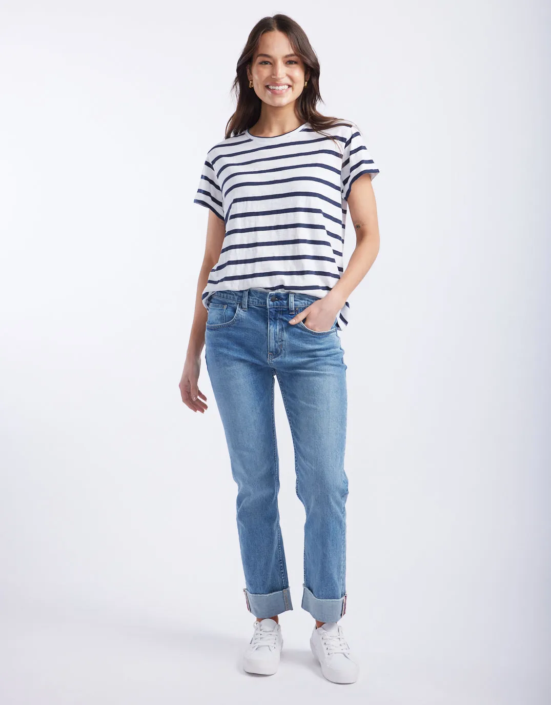 Turn Back T-Shirt - White/Navy Stripe sold by White & Co product image thumbnail 2