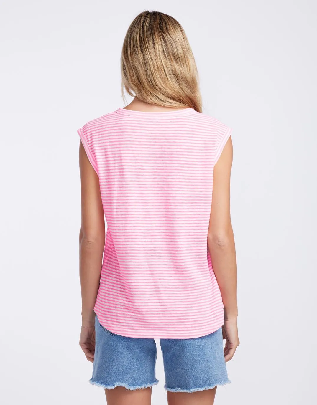 Sorbet Stripe Cali Tank - Gelati Pink sold by White & Co product image thumbnail 5