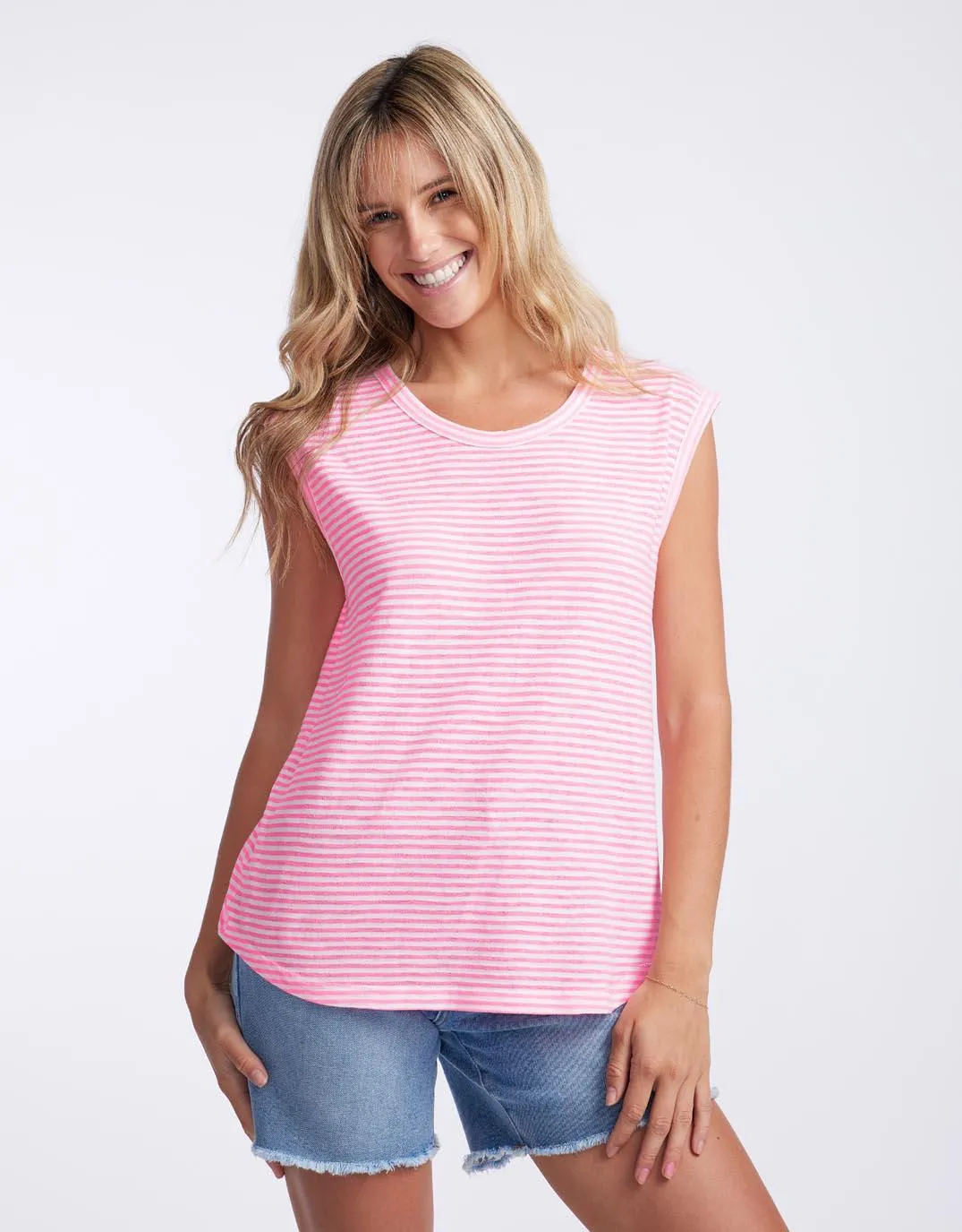 Sorbet Stripe Cali Tank - Gelati Pink sold by White & Co product image thumbnail 3