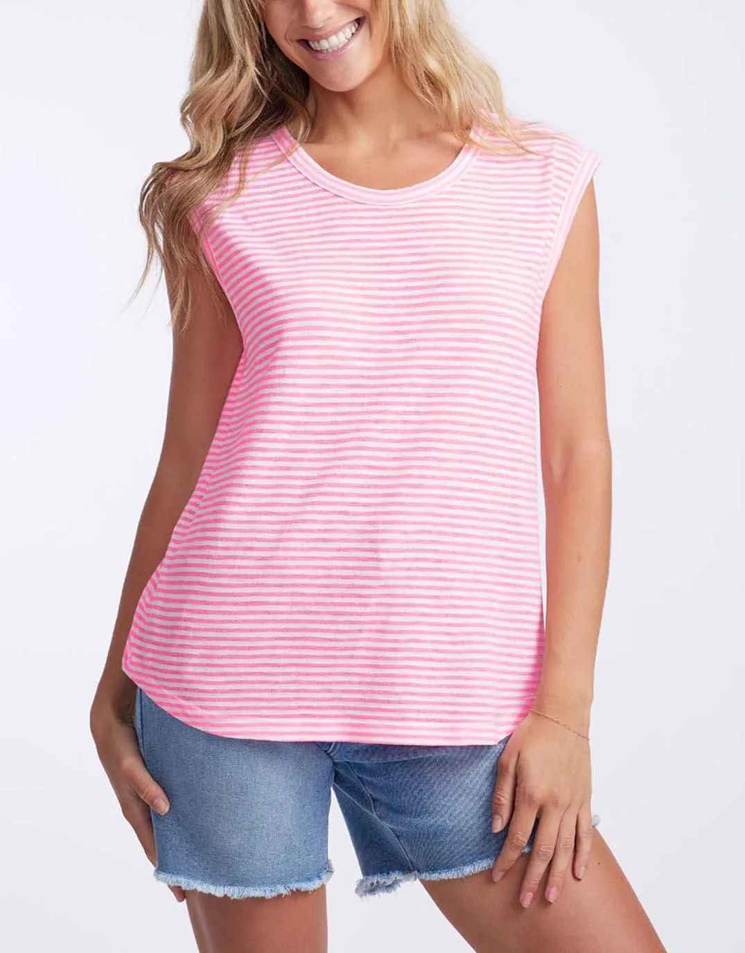Sorbet Stripe Cali Tank - Gelati Pink sold by White & Co
