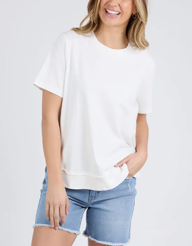 Farrah Short Sleeve Tee - White sold by White & Co