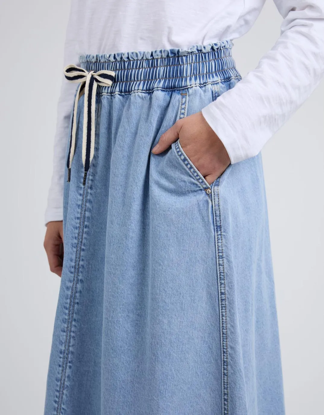 Greta Denim Skirt - Light Blue Wash sold by White & Co product image thumbnail 4