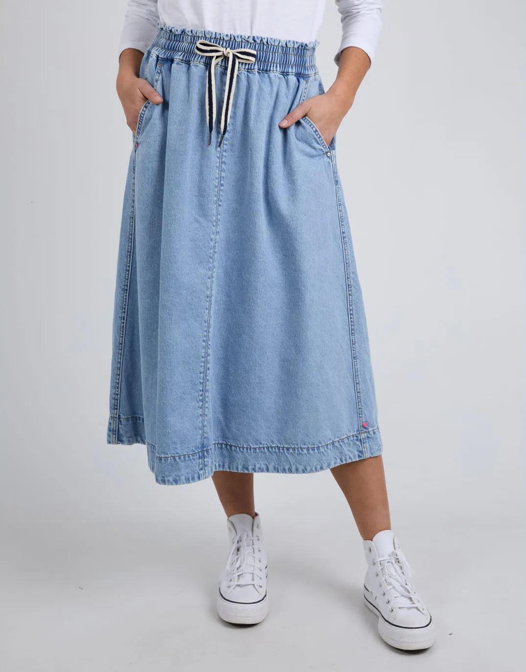 Greta Denim Skirt - Light Blue Wash sold by White & Co