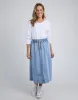 Greta Denim Skirt - Light Blue Wash sold by White & Co