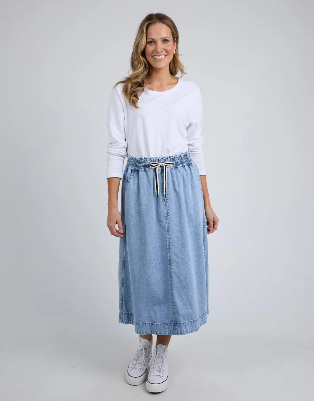 Greta Denim Skirt - Light Blue Wash sold by White & Co product image thumbnail 2