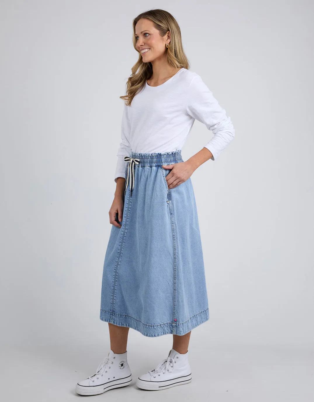 Greta Denim Skirt - Light Blue Wash sold by White & Co product image thumbnail 3
