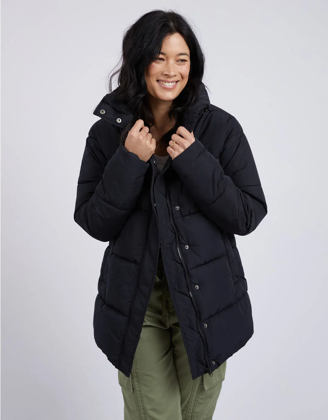 Longline Puffer Jacket - Black sold by White & Co product image thumbnail 4