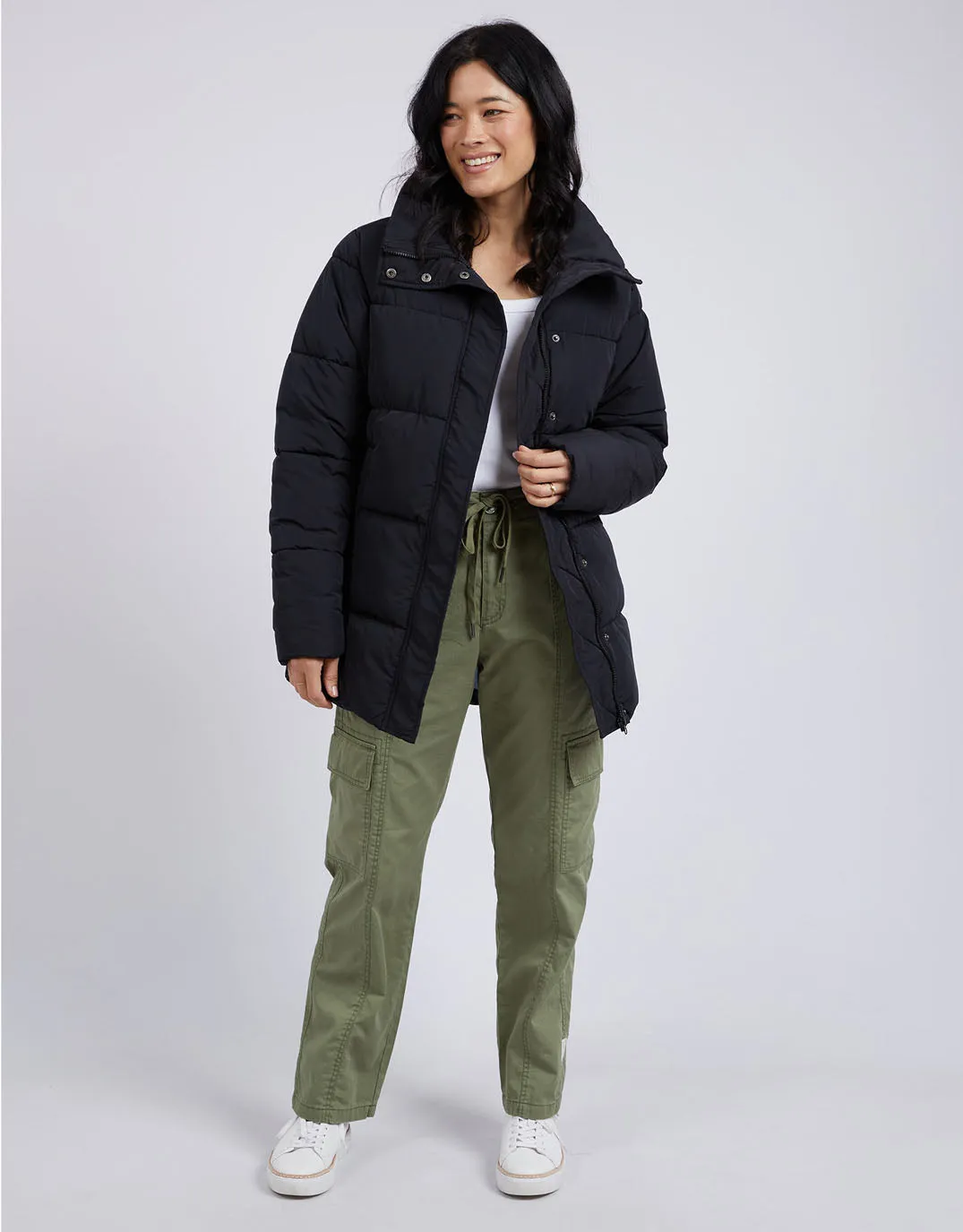 Longline Puffer Jacket - Black sold by White & Co product image thumbnail 3