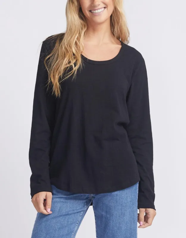 Original Round Neck Long Sleeve T-Shirt - Black sold by White & Co