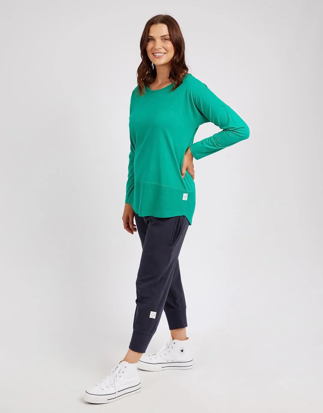 Fundamental Long Sleeve Rib Tee - Goodness Green sold by White & Co product image thumbnail 2